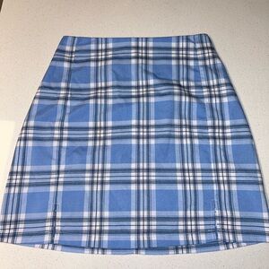 Brandy Melville light blue plaid skirt